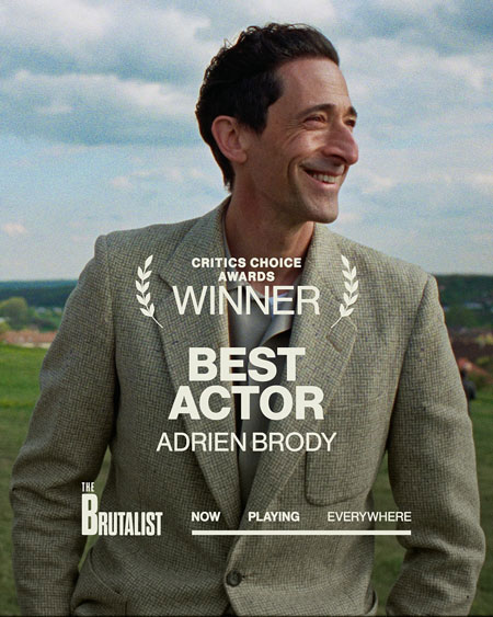 The Brutalist CCA Award 2025 Adrien Brody