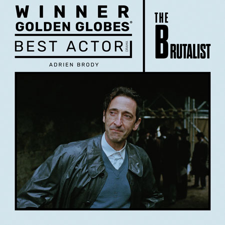 The Brutalist Film Golden Globe Best Actor Adrien Brody
